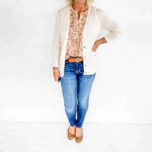 👜🍁 Tory Burch Simone Cardigan - Cream - Small